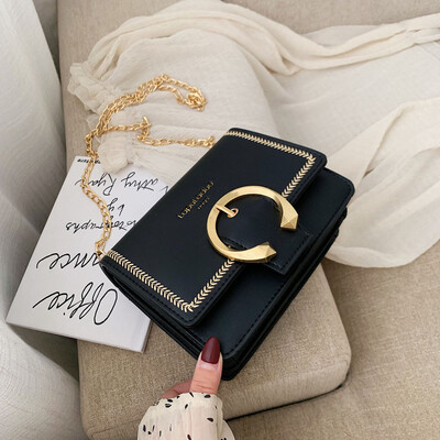 

Tailored Womens Fashion Flip Pure-Colour Chains Cover Retro Shoulder Bag Purse Flap Bag