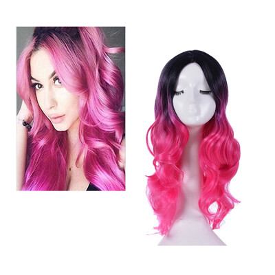 

〖Follure〗Natural Colors Gradient Wig Long Curly Hair Synthetic Wig Fashion Costume Wigs