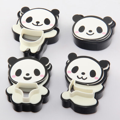 

4PCSSet Cookie Cake Cutting Mould Plastic Cake Cutters Pastry Baking Mould Lovely Panda Biscuit Mould