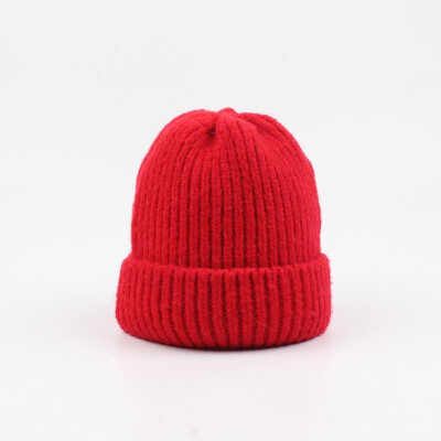 

Fashion Women Ribbed Knitted Beanies Solid Color Dome Cute Sweet Winter Warm Skullies Headwear