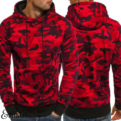 

Fashion Mens Warm Camouflage Printed Hoodies Casual Sweatshirt Pullover Tops