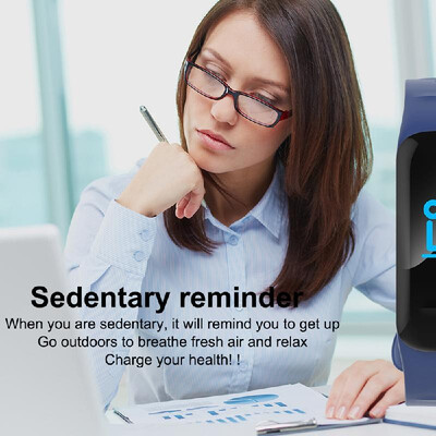 

C1s Color Screen Smart Healthy Care Bracelet Heart Rate&Blood Pressure Monitoring Watch BT Step Movement Band