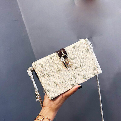 

Tailored Womens Fashion Straw Small Square Bag Shoulder Bag Retro Diagonal Package