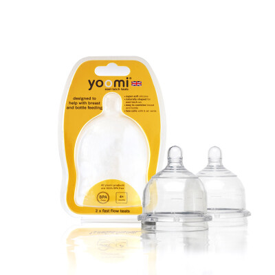 

YOOMI 2 Pack Baby Bottle Teat Fast Flow For 4 Months Anti-colic Wide Neck Bottle Replacement Nipples