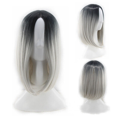 

Heat Resistant Synthetic Ombre Wigs Long Straight Bob Red Pink Grey UK FAST