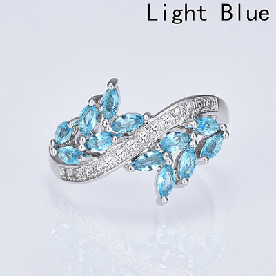 

New Fashion Women Horse Eye Stone Natural Micro-inlaid Ring Plated 925 Silver Gold Flower Ring Jewelry Gifts