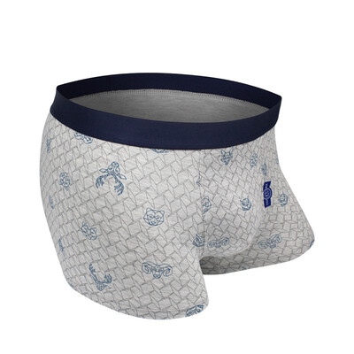 

Mens new modal flower yarn printing simple business comfortable breathable four-corner briefs 8MA030