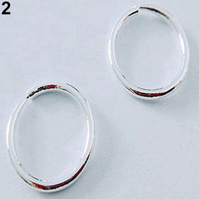 

1 Pair Simple Shiny Smooth Small Wave Big Wave Hoop Snap Closure Circle Earrings