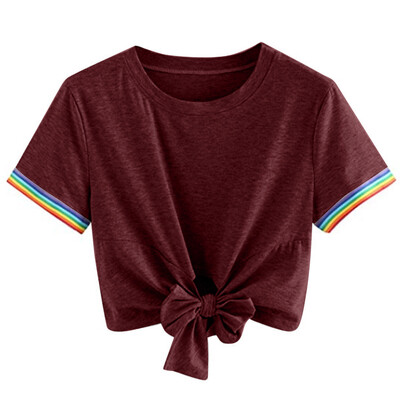 

Nomeni Women Ladies Short T-Shirt Short Sleeve Round Neck Casual Tops Blouse