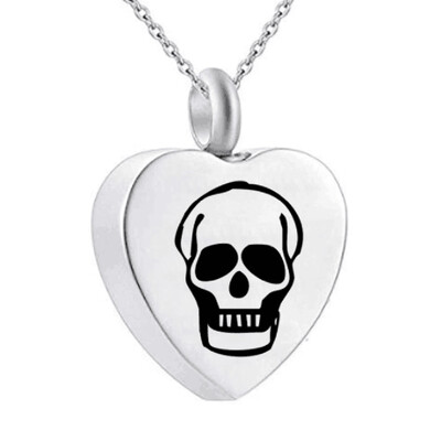 

Skull Cremation Jewelry Urn Necklace Ashes Engraved Keepsake Memorial Pendant
