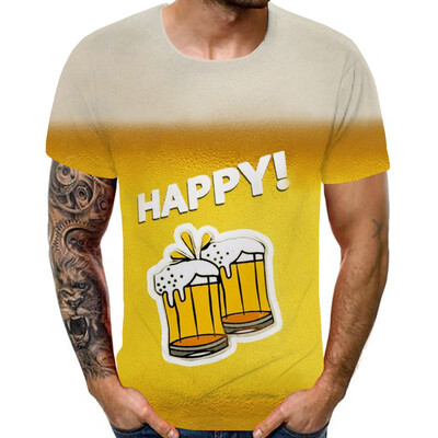 

Toponeto Mens Summer New Style 3D Printed Short Sleeves Fashion Comfort Blouse Top