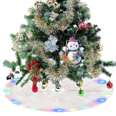 

Christmas Tree Skirts LED Plush Skirt Xmas Decorations Carpet New Year Party Home DecorBattery Not Included