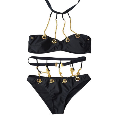 

Roseonmyhand Swimsuit Sexy Swimwear Women Swim Beach Wear Iron Chain Swimsuit