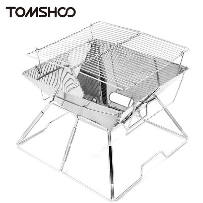 

TOMSHOO Outdoor Mini Portable Stainless Steel Assembled Barbecue BBQ Grill Charcoal Grill