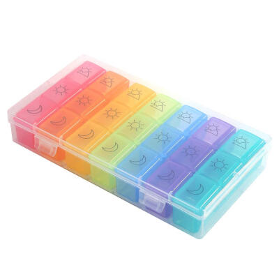 

21 Grid 7 Days Weekly Pill Case Medicine Tablet Dispenser Pill Box Splitter