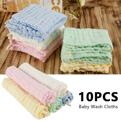 

10pcs 30CM Newborn Baby Face Hand Towel Cotton Gauze 6 Layers Saliva Towel Bibs Toddler Feeding Bibs Burp Cloth