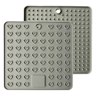 

2pc Square Heat Resistant Silicone Mat Dish Drying Mat Drink Cup Coasters Non-slip Pot Holder Table Placemat Kitchen Accessories