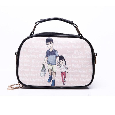

New Cute Women Girl Shoulder Bag PU Leather Colorful Print Messenger Bag Daddy & Girl