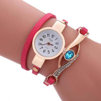 

Fashion Vintage Rhinestone Watch Embedded Sapphire Peacock Eye Stylish Winding Women Wrist Watch