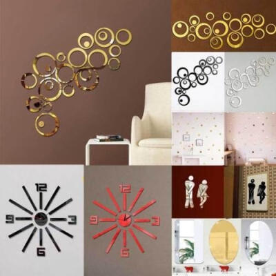 

Home sticker modern DIY small wall clock 3D mirror sticker home decor tapestry