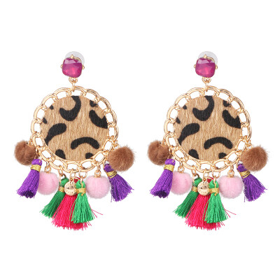 

2019 new leopard print taseel Earrings For Women 2019 New Fashion Sweet Earrings party Jewelry Femme Brinco Wholesale