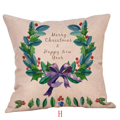 

Tailored Happy Christmas Pillow Cases Linen Sofa Cushion Cover Home Decor Pillow Case