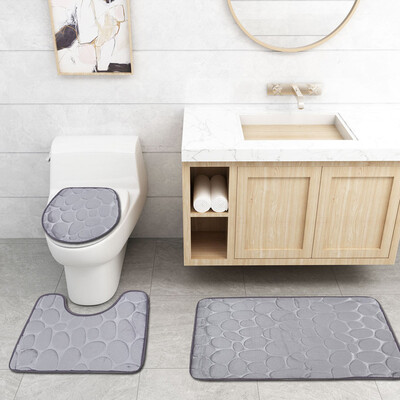 

Gobestart 3Pcs Non-Slip Fish Scale Bath Mat Bathroom Kitchen Carpet Doormats Decor