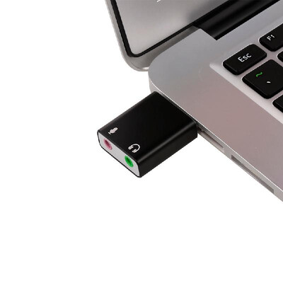 

Aluminum alloy USB External Stereo Sound Adapter USB Audio Sound Card Virtual 71 Microphone Converter with 35mm Jack for Mac OSX