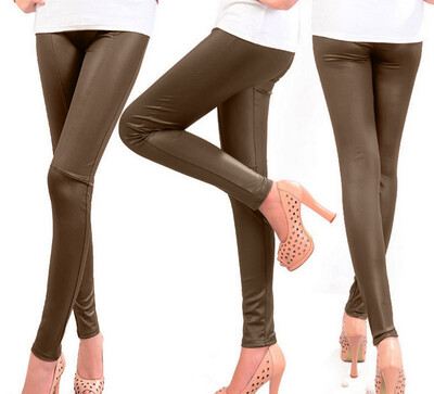 

Tailored Women Stretchy Trousers Skinny High Waist Patchwork Leggings Pencil Pants