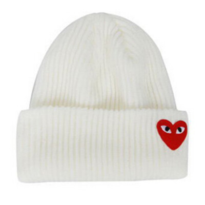 

Winter Woman man Warm Hats Heart Eyes Cartoon Label Beanies Knit Hat Cap