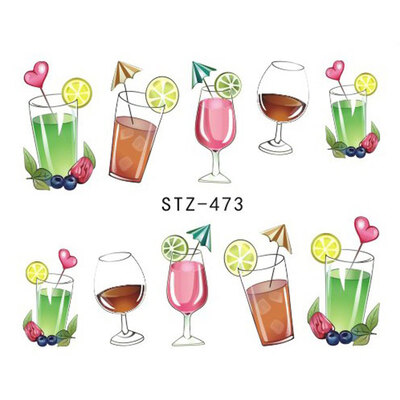 

18 SheetsSet Cake Ice Cream Nail Sticker Colorful Fruit Women Girls Nail Decal Wrap Manicure Decor