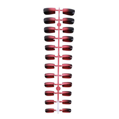 

24pcs 6 Colors Fake Nails ABS Artificial Flat Head Full Short Tips