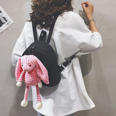 

Backpack female 2019 new Japanese Harajuku student cute school bag college wind girl canvas doll small backpack