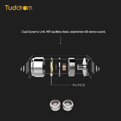 

Tuddrom H3 35mm Wired Headphones Dual Dynamic Headset In-Ear Music Earphone with Mic for iPhone Xiaomi Android Smart Phone