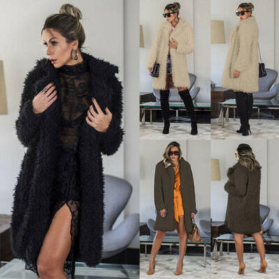 

Women Autumn Winter Long Sleeve Cardigan Jacket Slim Fit Long Fleece Coat Soft