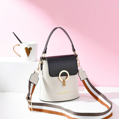 

Summer handbag ladys new fashion Korean version of Baitao ins collision color single shoulder inclined water bucket bag
