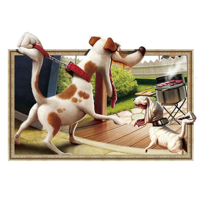

Cute Dogs Barbecue Removable Waterproof Wall Stickers Kids Bedroom Decals