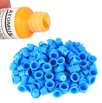 

〖Follure〗100pcs Plastic pigment Cups Caps Tattoo Ink Holder Permanent Makeup Supplies