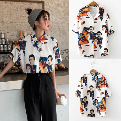 

Women Shirt Fashion Korean Style Cartoon Print Summer Harajuku Women Blouse Clothes Tops