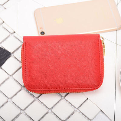 

Cards Cash Blocking Wallet Zipper Leather Card Bag Small Coin Purse For Women