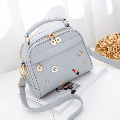 

Summer handbag 2018 new tide handbag Korean version of the wild Messenger bag female personality zipper shoulder small round bag