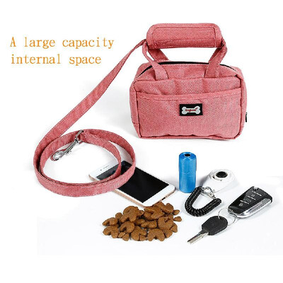 

Pet Leash Bag Waterproof Dog Walking Leash with Functional Carrier Bag Set Poopbag Dispenser Treat Bag for Dogs