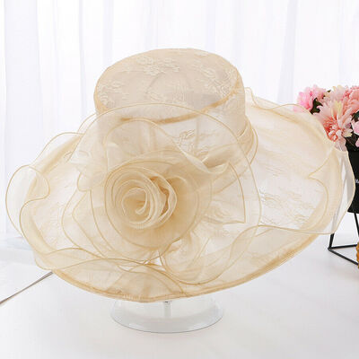 

SUNSIOM Womens Retro Wide Brim Kentucky Derby Sun Hat Wedding Tea Party Church Visor Cap