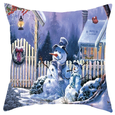 

Tailored Merry Christmas Short Plush Pillowcase Sofa Pad Set Home Decoration 18x18 Inch