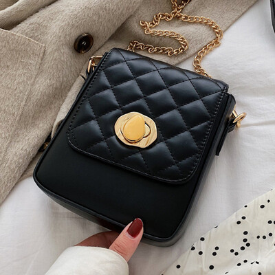 

Fashion package women 2019 fall new casual oblique across the single - shoulder package Korean version of the simple Linger chain