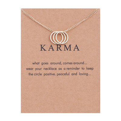 

Fashion Jewelry Karma Gold-color Three Circle Pendant Necklace For Women Girl Gift