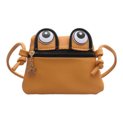 

Frog Shape Cute Eye Bag Girls Kids Shoulder Messenger Zip Leather Bags