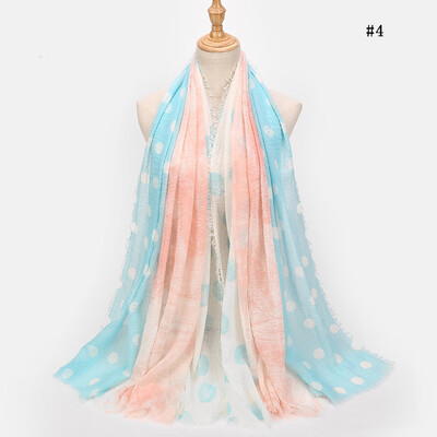 

Scarf female spring new Korean version of the dot point foreign trade thin section sunscreen shawl shawl cotton&linen scarf female