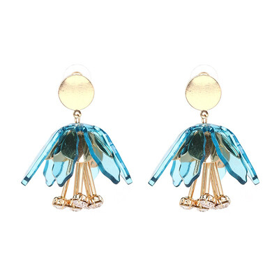 

JURAN Big Hanging Earing Summer 2018 Women Leaf Crystal Jewelry Dangle Flower Acrylic Bridal Large Statement Earring F1205-1