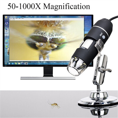 

〖Follure〗USB Digital Microscope 50x-1000x Magnification 8-LED Mini Microscope Endoscope
